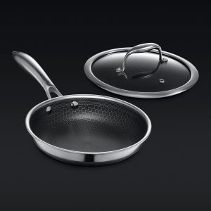 Hexclad Hybrid Fry Pan with Lid, 8"